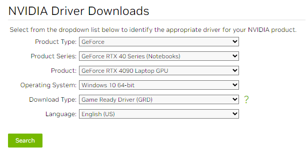 download Nvidia drivers