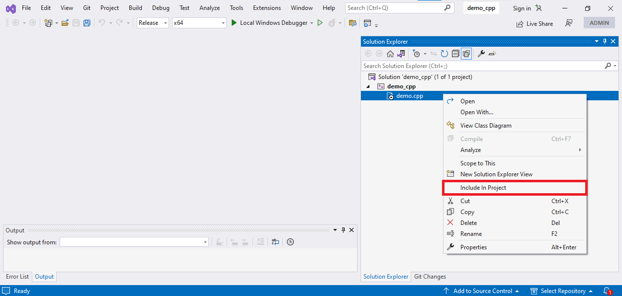 Include In Project