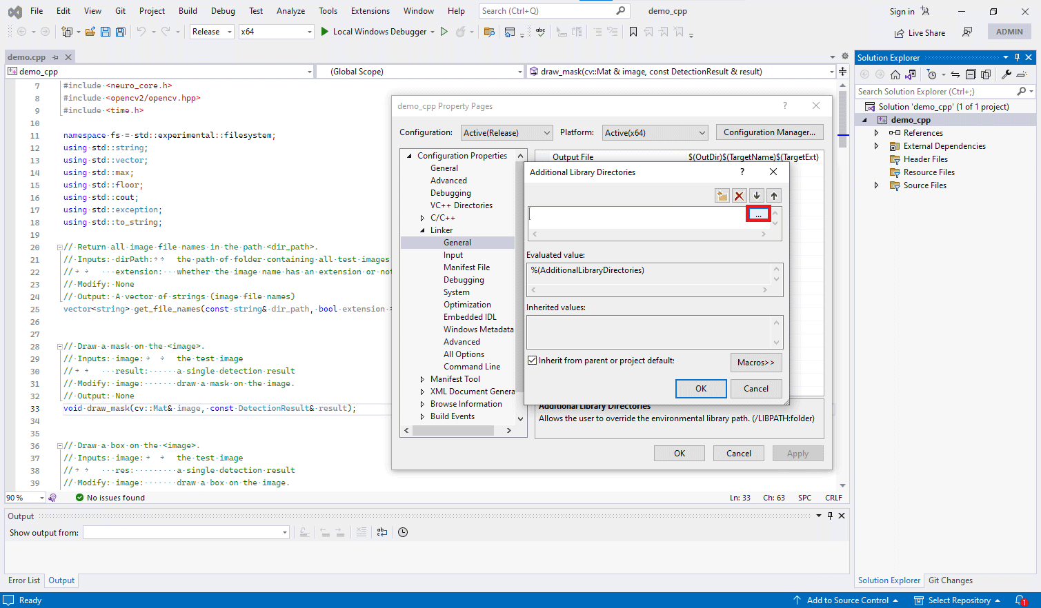 Edit Additional Library Directories