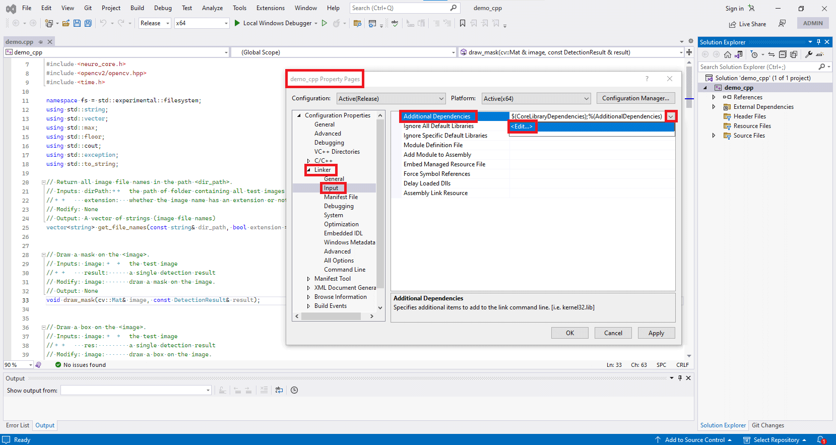 Edit Additional Dependencies